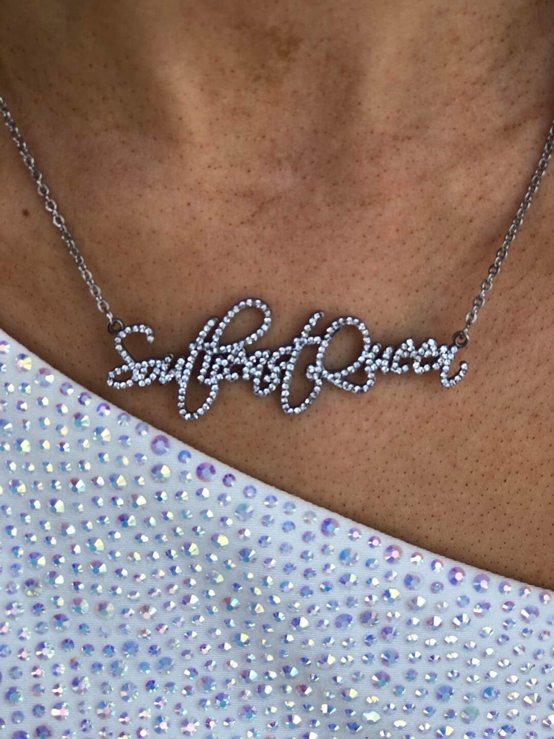 Custom Bling Name Title Necklace: Personalized Pendant Chain ...