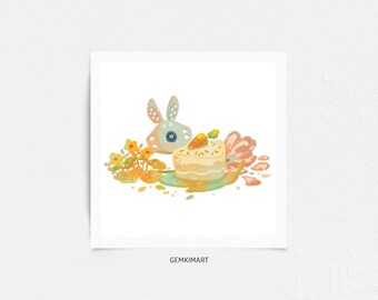 Lapine Shell Ghost Printable Art Digital Print Instant Download