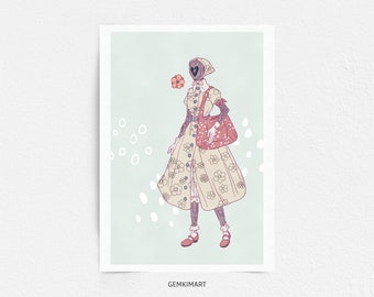 Flower Ghost and Warlock Printable Art Digital Print Instant Download