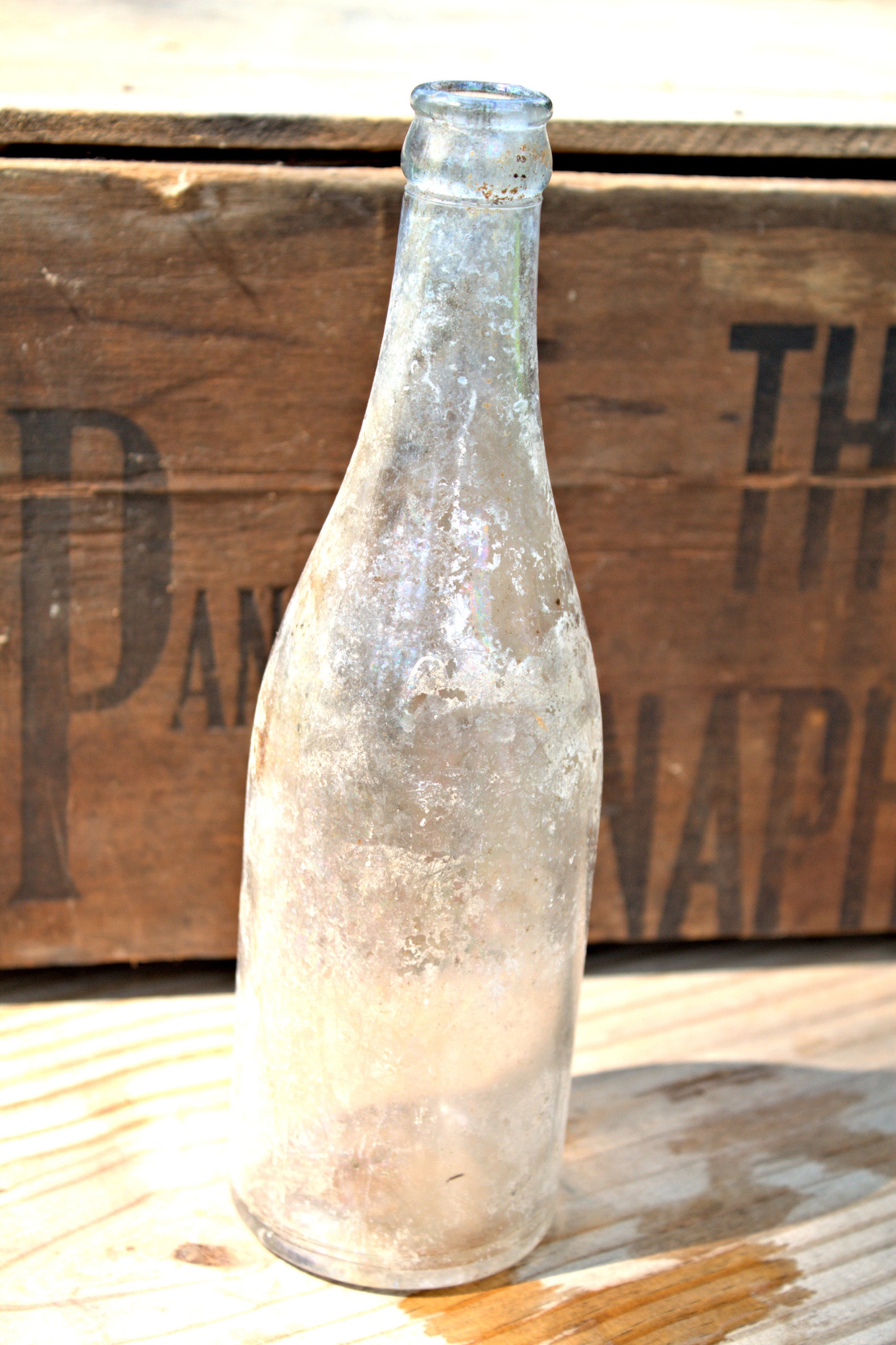 Antique 19191920 Clear Glass Beer / Soda Bottle Antique Etsy