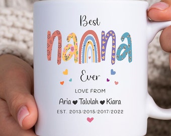 Personalised Nanna Mug, Custom Names, Birthday Christmas Gift