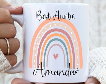 Auntie Rainbow Mug, Auntie Mug, Auntie Christmas gift, Auntie Birthday gift, New Auntie Mug, Aunty Mug, Gift For Auntie, Auntie Cup