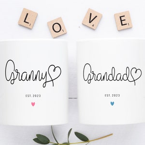 Granny and grandad mugs, Granny mug, Grandad mug,  Grandparents gift, Granny gift, Baby Shower gifts, Christmas gift, Nannie mug,