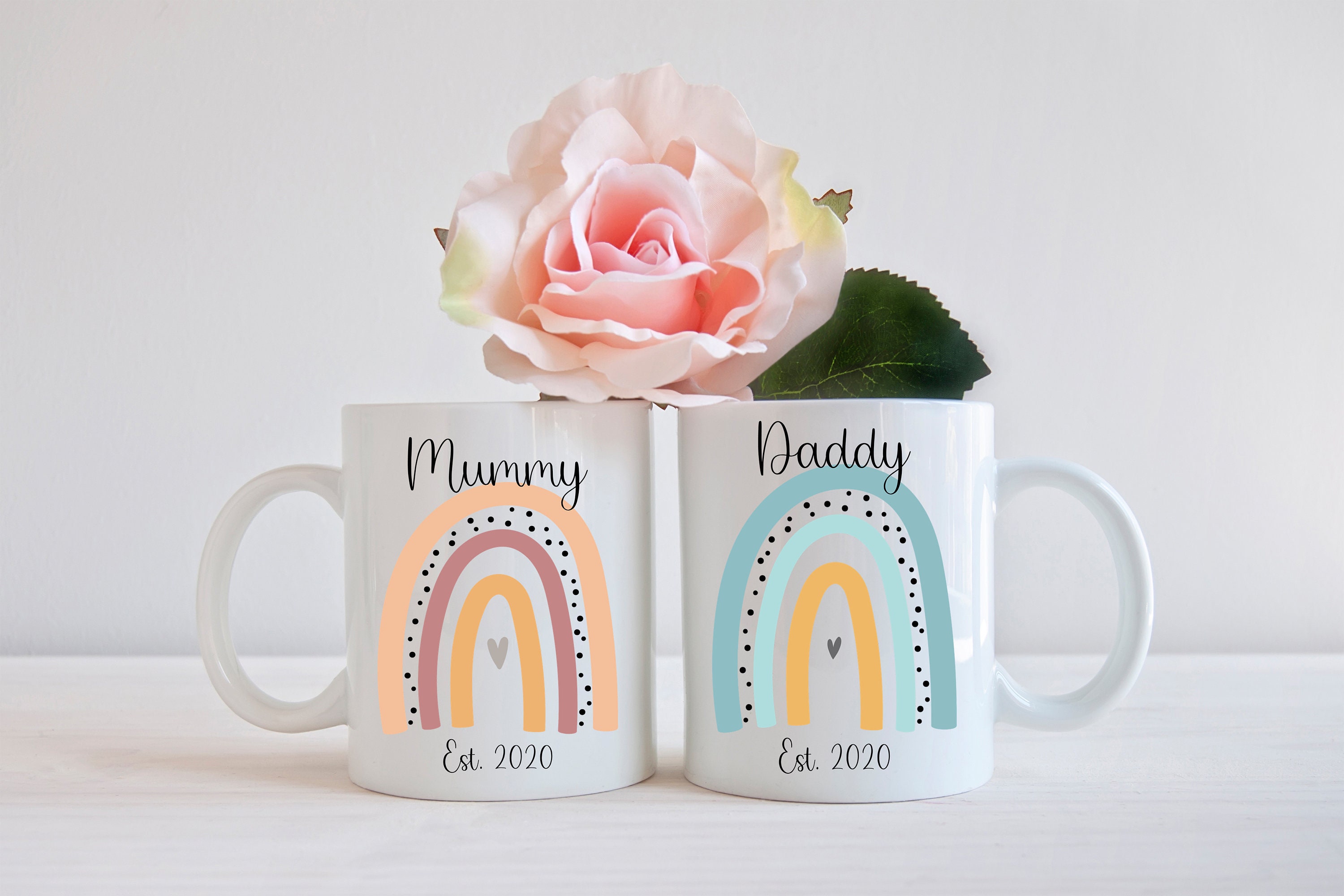 New Mummy and Daddy Personalised Mug set Mummy mug Daddy Etsy