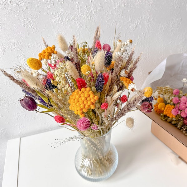 Boîte aux lettres Fleurs séchées, Bouquet de fleurs séchées, Décoration rustique, Jardinière à faire soi-même, Composition de fleurs stabilisées, Décoration de mariage