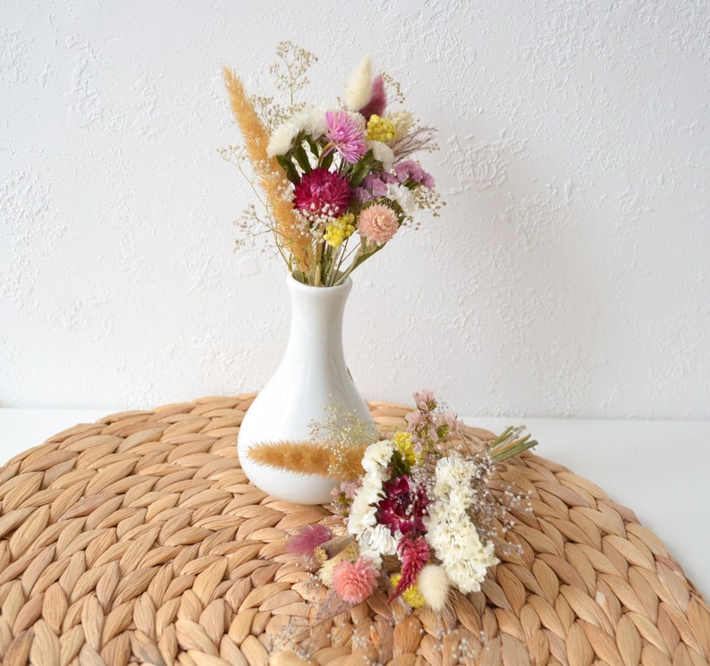 Mini Dried Flower Bouquet, Wedding favors gift, Bouquet for Bud Vase, Boho wedding decor, Dry floral arrangement, Small dry wildflower image 7