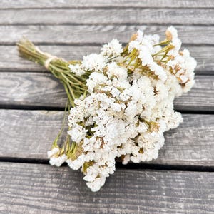 Dried Statice Bouquet, White Limonium dry flower bunch, Preserved flower arrangement, Gift for Woman, Home decor, Wedding bouquet