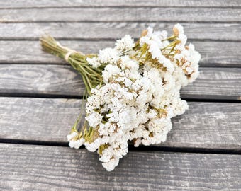 Dried Statice Bouquet, White Limonium dry flower bunch, Preserved flower arrangement, Gift for Woman, Home decor, Wedding bouquet