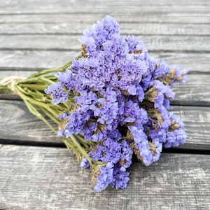 Blue Dried Statice Bouquet, Purple Limonium dry flower bunch, Preserved flower arrangement, Gift for Woman, Home decor, Wedding bouquet