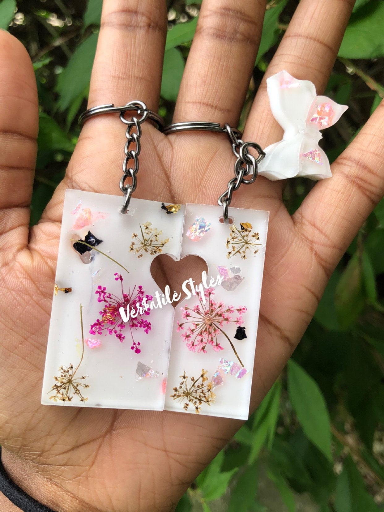 Customizable Dry Flower Resin Keychain Etsy UK