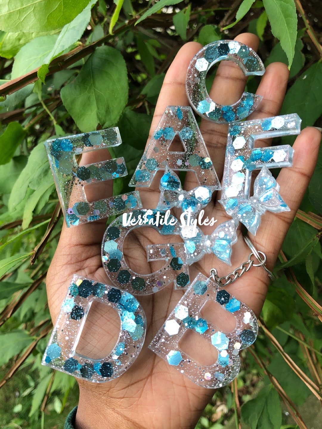 Customizable Chunky Glitter Resin Keychain Etsy