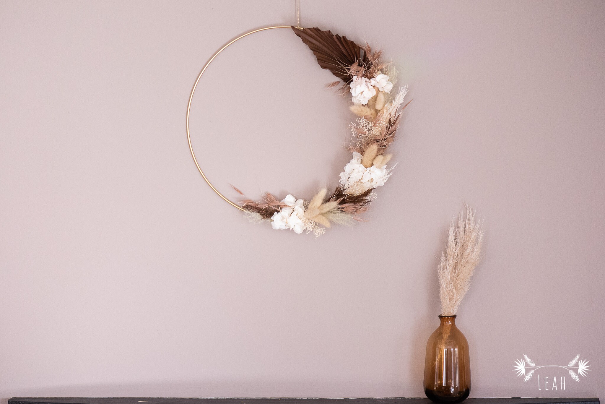 Couronne Murale en Fleurs Séchées // Heiu