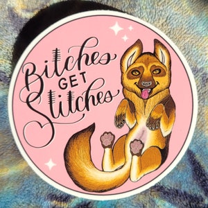 Bitches Get Stitches Sticker