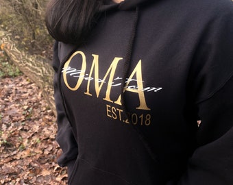 Hoodie Oma mit Namen, personalisierte Hoodie, Geschenk für Mütter, personalisierte Geschenke