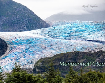 Mendenhall Glacier Alaska Landscape Postcard, Original Art