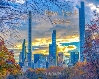 Autumn in New York, Landscape Postcard, Digital Photography Postcard