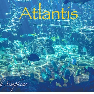 Cartão postal de Atlântida (Bahamas, azul), cartões postais de paisagens, cartões postais de arte originais