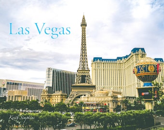 Paris Hotel Las Vegas Postcard, Eiffel Tower, Cityscape Art