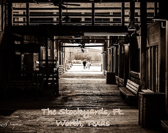Fort Worth Postcard (The Stockyards), Landscape Postcards, Original Art Postcards