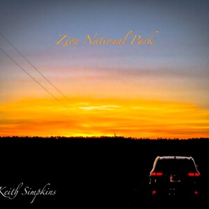 Sunset in Zion National Park Postcard, Landscape Postcard, Original Photography Postcard
