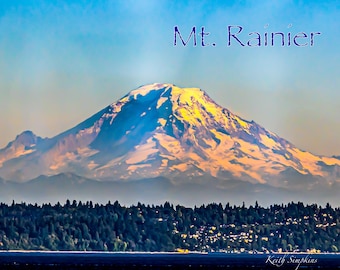 Mt. Rainier Postcard, Landscape Postcards, Original Art Postcards