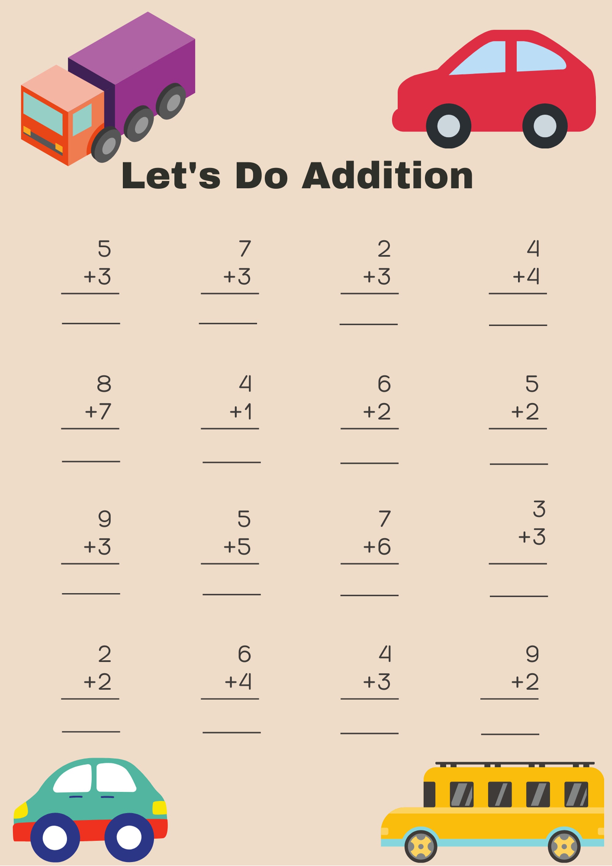 addition worksheets printable 1st grade kindergarten math etsy