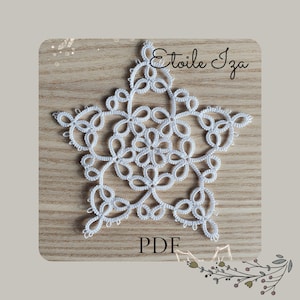 Christmas Star / IZA Snowflake Tatting Lace - Tatting Pattern PDF - Snowflake ornamentTatting Pattern PDF