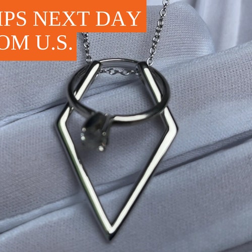 Wedding Ring Holder Pendant / silver OR Gold / Necklace for Etsy