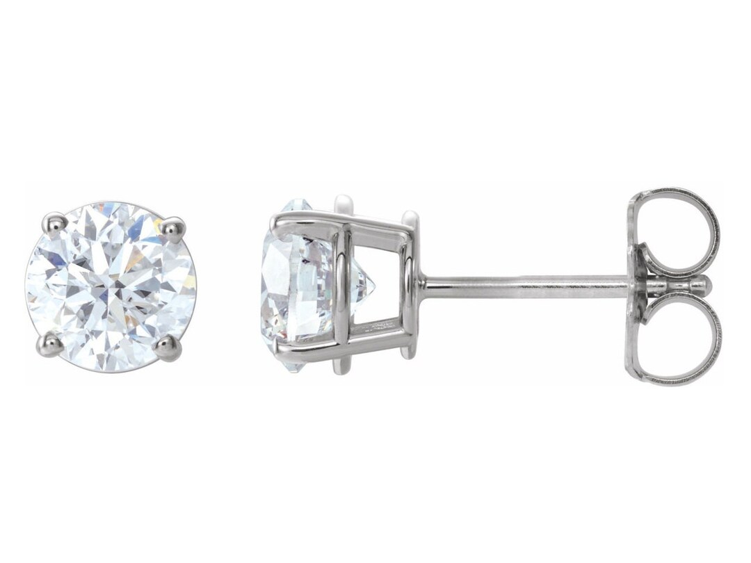 1 Carat Diamond Stud Earring, 14K Solid Gold Stud Earring, Unisex