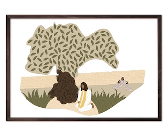 Gethsemane, Jesus, Jesus Christ Minimalist Art Print, Christian LDS Art Printable, Jesus Christ Art, Jesus Christ Art, Jesus Art Faceless