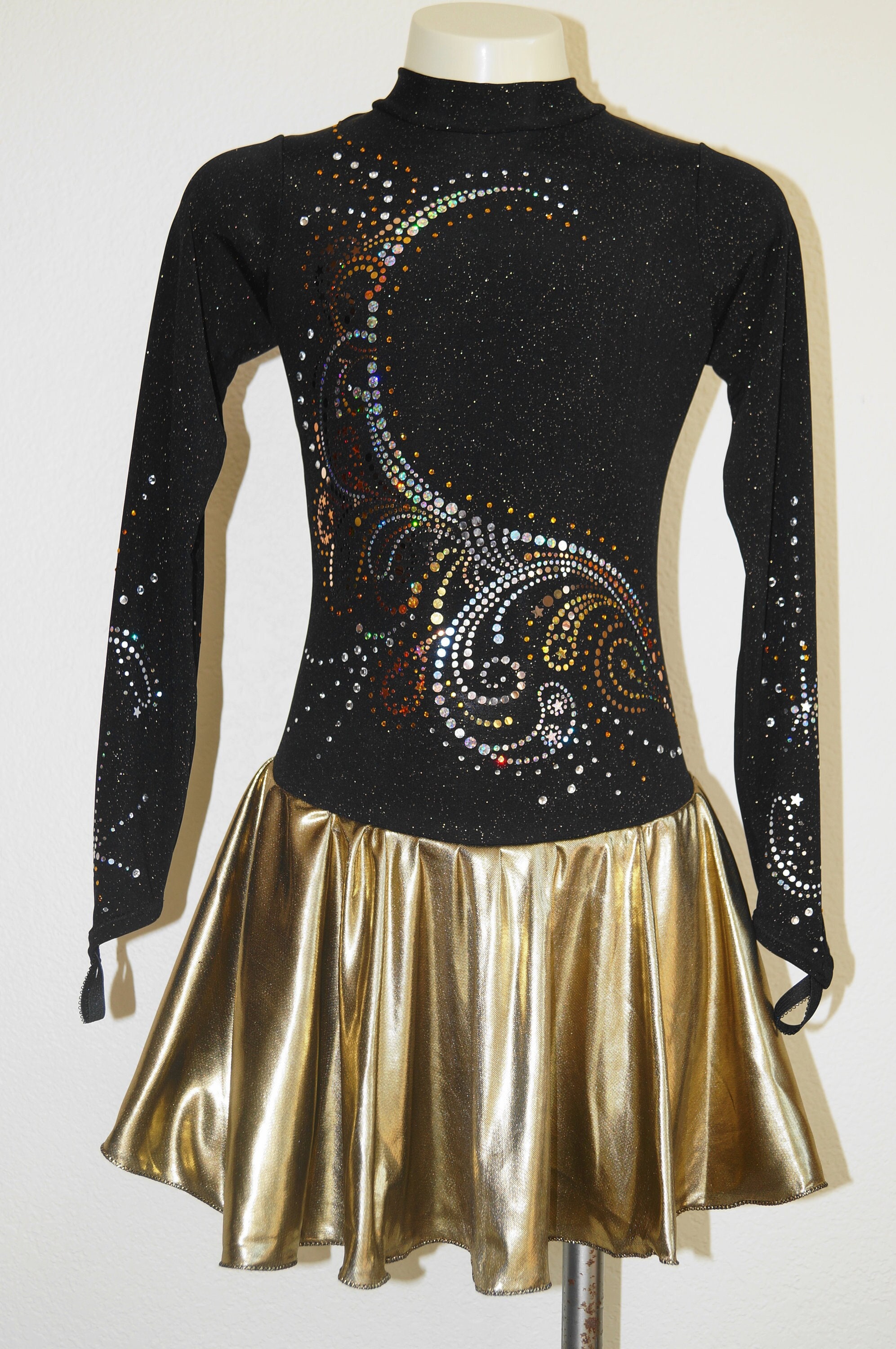 Black Gold Figure Skating Dress - Etsy Black Gold Figure Skating Dress - Etsy