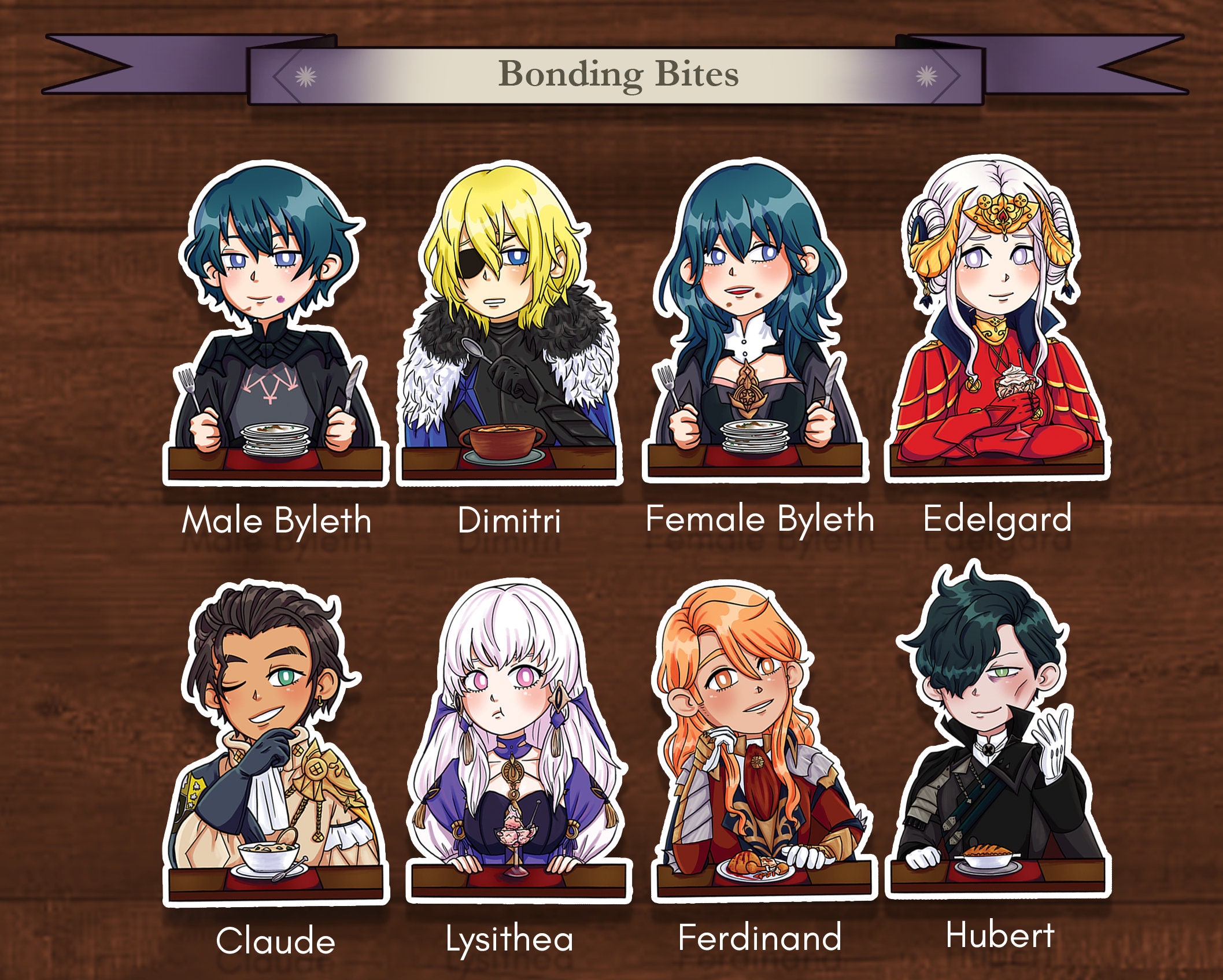 Fire Emblem Three Houses Bonding Bites Stickers Byleth Claude Etsy Fire Emblem Three Houses Bonding Bites Stickers Byleth Claude Etsy