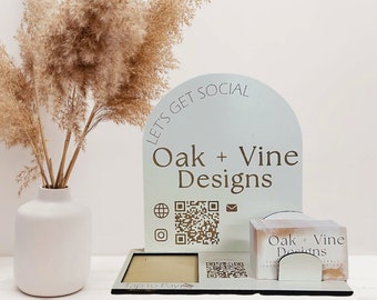 Custom QR Code Business Sign: Payment, Social Media, Card Holder