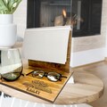 Personalized Wooden Book Valet: Reader Gift with Coffee Mug & Glasses Holder