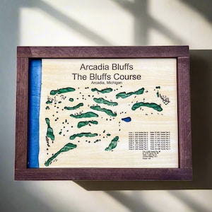Custom wooden golf course map sign, Unique Gift for dad, Christmas gift for golfer