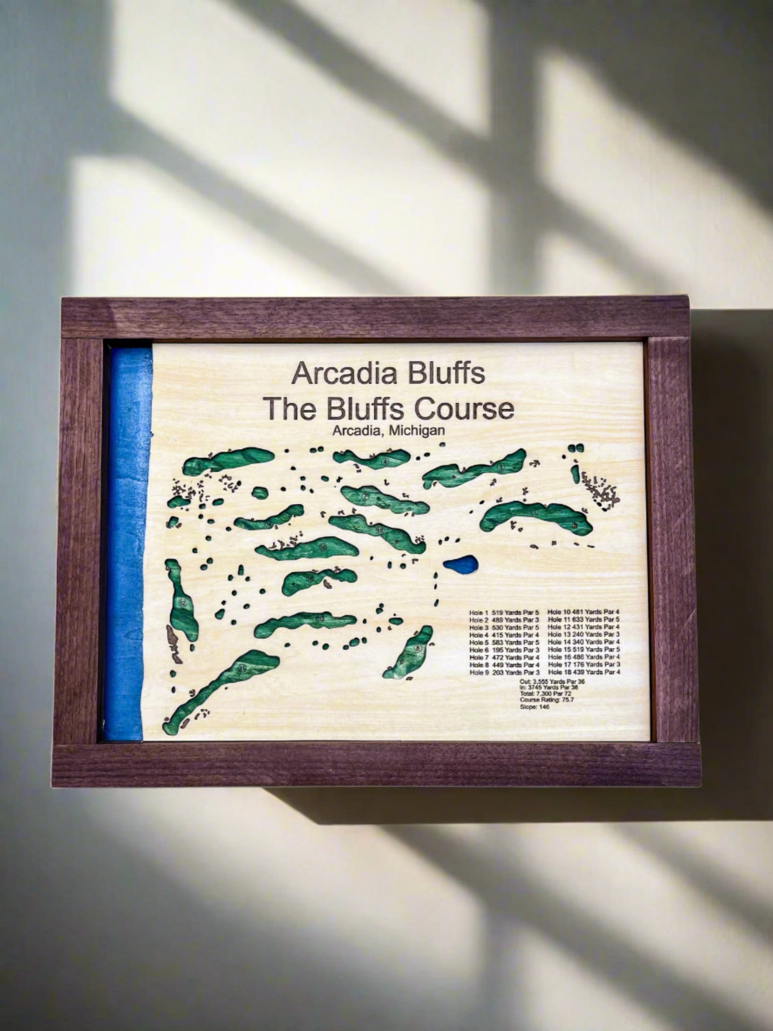 Custom Wood Golf Course Map Sign: Engraved Golf Decor for Dad, Grandpa ...
