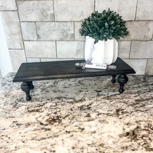 Large Farmhouse Riser, table Riser With Feet, Tall Wood Shelf, Wooden Tray with Feet, Distressed wooden riser for kitchen,  table riser