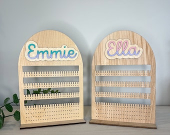 Personalized Wood Earring Holder: Stud & Dangle Earring Display