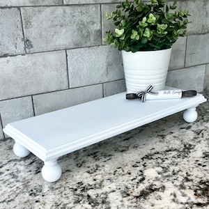 Farmhouse Riser, Rectangle Riser With Feet, Wood Pedestal, Wooden Tray, table stand, Elevated tray,  Distressed Tray, table riser, handmade