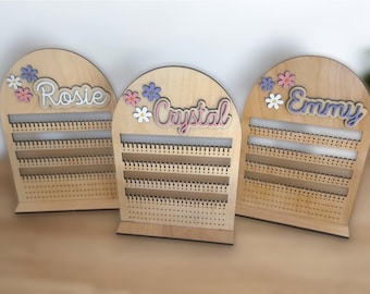 Personalized Daisy Earring Holder: Stud & Dangle Earring Display