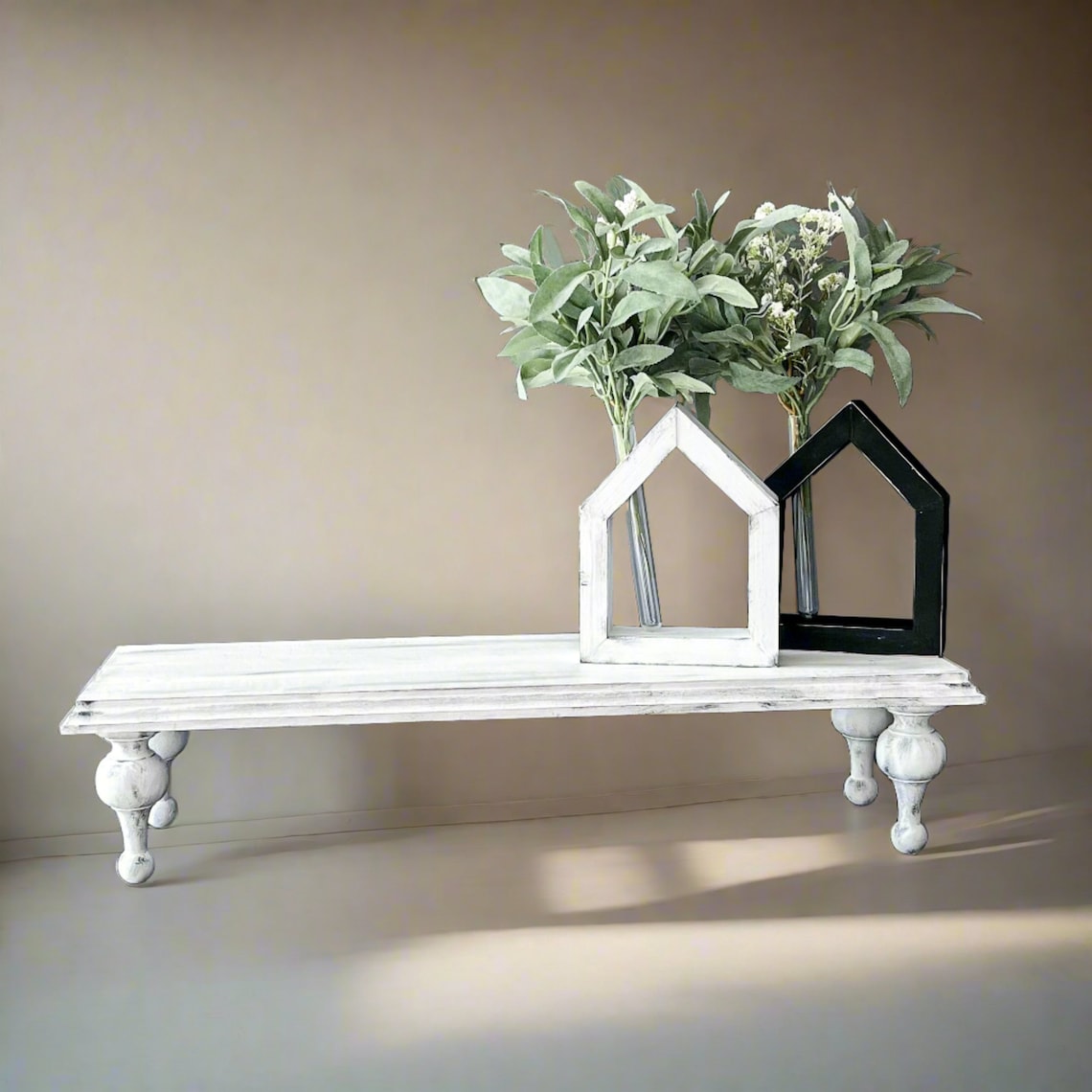 Rectangular Decorative Wood Riser With Legs - for Plants, Candles and ...