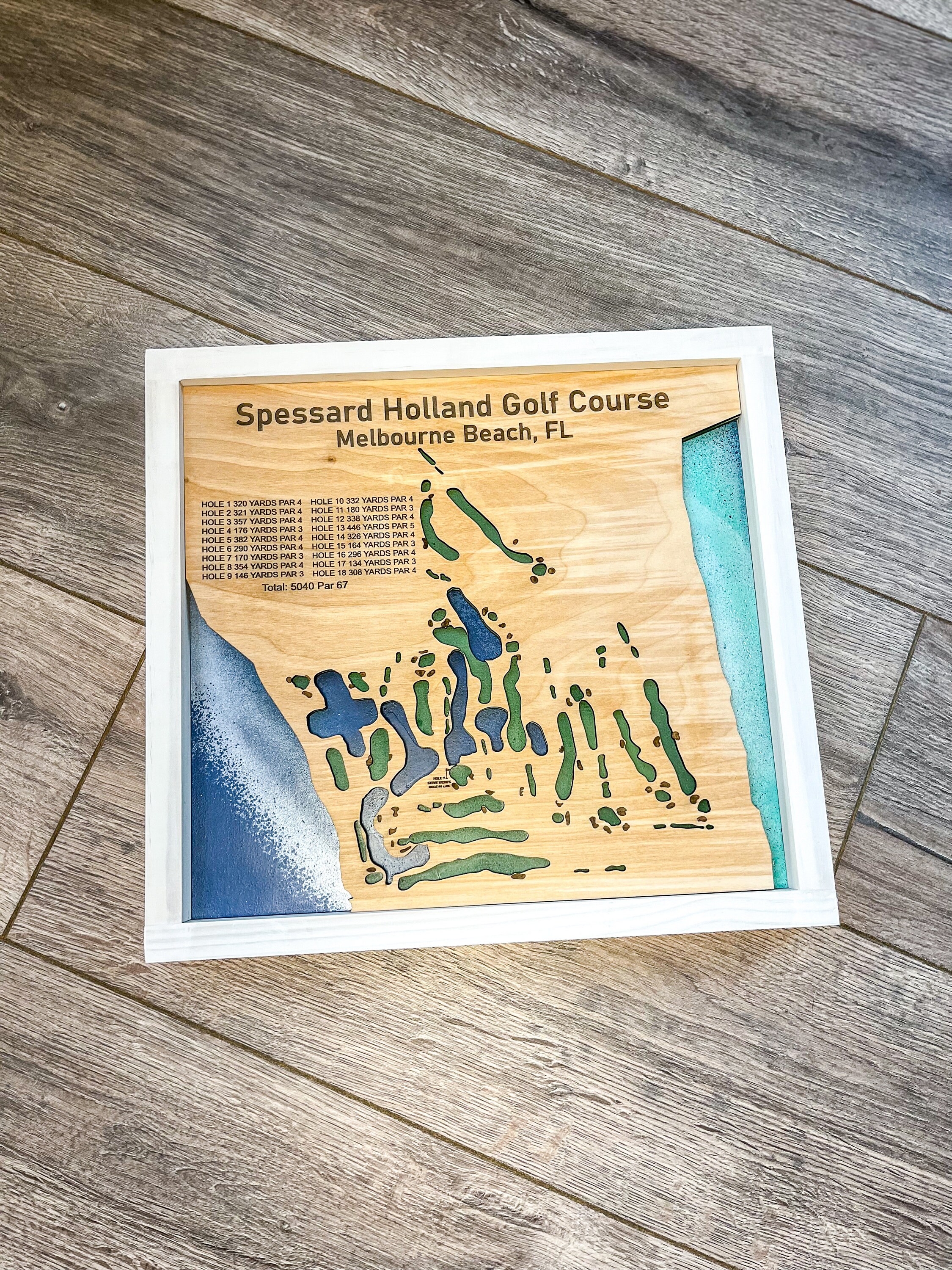 Custom Wood Golf Course Map Sign: Engraved Golf Decor for Dad, Grandpa ...