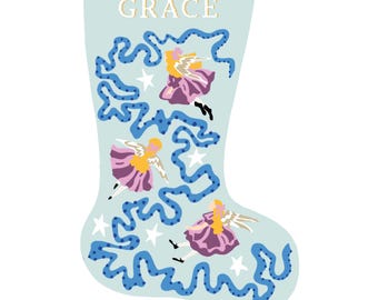 Angels Personalized Christmas Stocking Kit | Modern Needlepoint Canvas