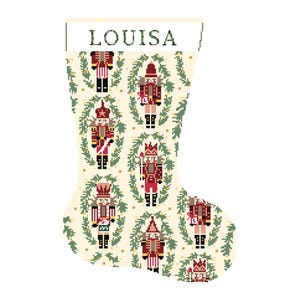 Kit para calcetín navideño personalizado de Cascanueces / Lienzo moderno para bordar