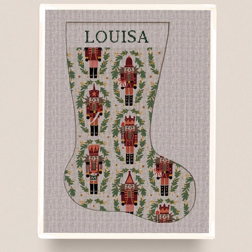 Nutcrackers Needlepoint Christmas Stocking Kit Personalized Etsy