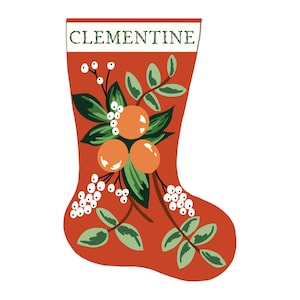 Clementine Personalized Christmas Stocking Kit | Modern Needlepoint Canvas