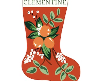 Clementine Personalized Christmas Stocking Kit | Modern Needlepoint Canvas