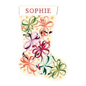 Ribbons Personalized Christmas Stocking Kit | Modern Needlepoint Canvas