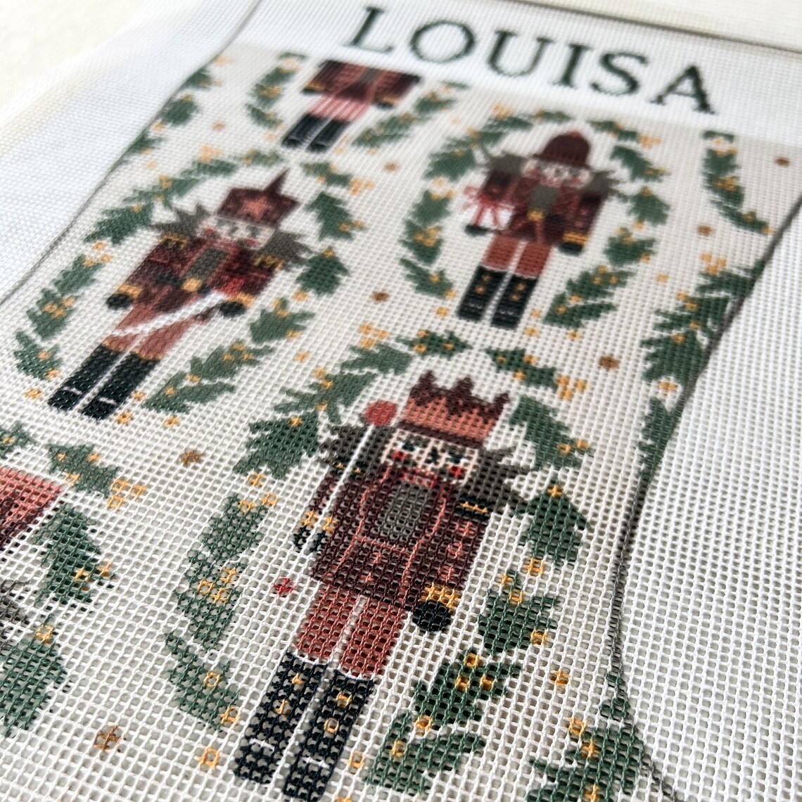 Nutcrackers Needlepoint Christmas Stocking Kit Personalized Etsy