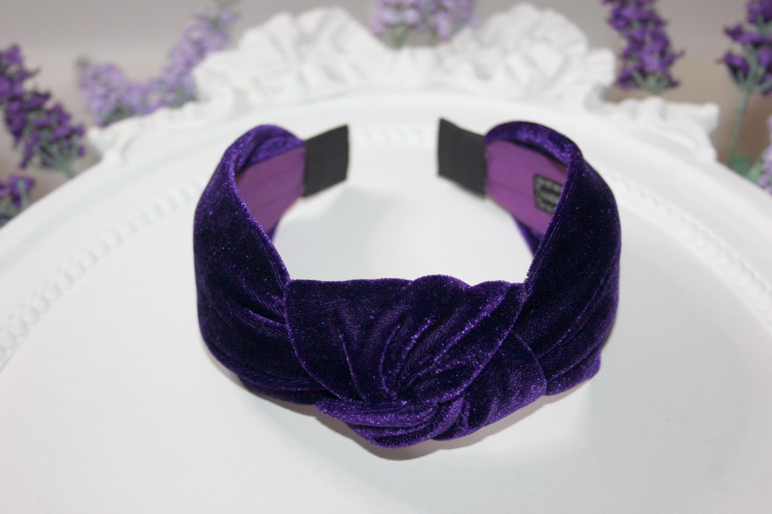 Dark Purple velvet knotted headband Women turban headband top | Etsy